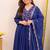 Women's Gorgeous Embroidery Work Chanderi Sik Fabric Flared Anarkali Pant and Dupatta Set