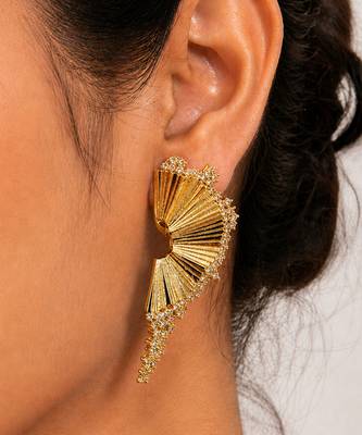 Gold plated crystal fringe earrings 1