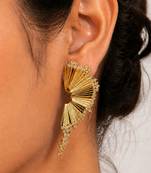 Gold plated crystal fringe earrings