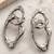 Silver plated organic loop hoop earrings