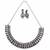 Silver studded collar necklace set