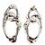 Silver plated organic loop hoop earrings