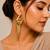 Gold plated orchid flower tassel chain earrings