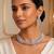 Silver studded collar necklace set