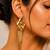 Gold plated orchid flower tassel chain earrings