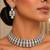 Silver studded collar necklace set