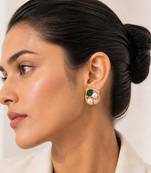 Gold plated multicolor stud earrings