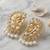 Gold plated pearl cuff earrings