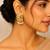 Gold plated pearl cuff earrings
