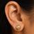 Gold plated textured ball stud earrings