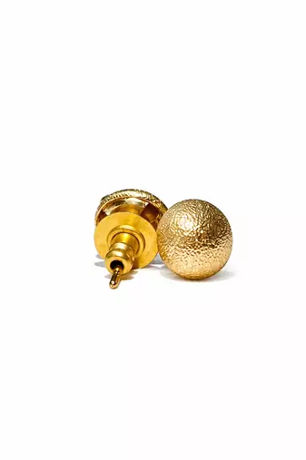 Gold plated textured ball stud earrings