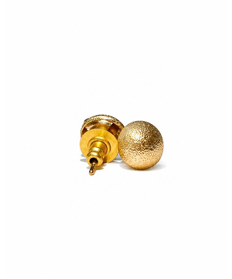 Gold plated textured ball stud earrings