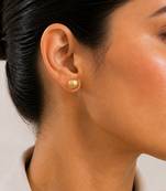 Gold plated textured ball stud earrings
