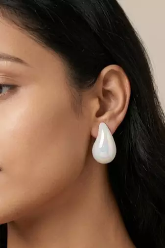 White opal teardrop earrings