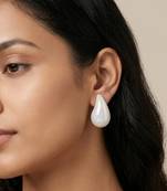 White opal teardrop earrings