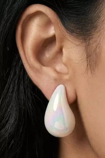 White opal teardrop earrings