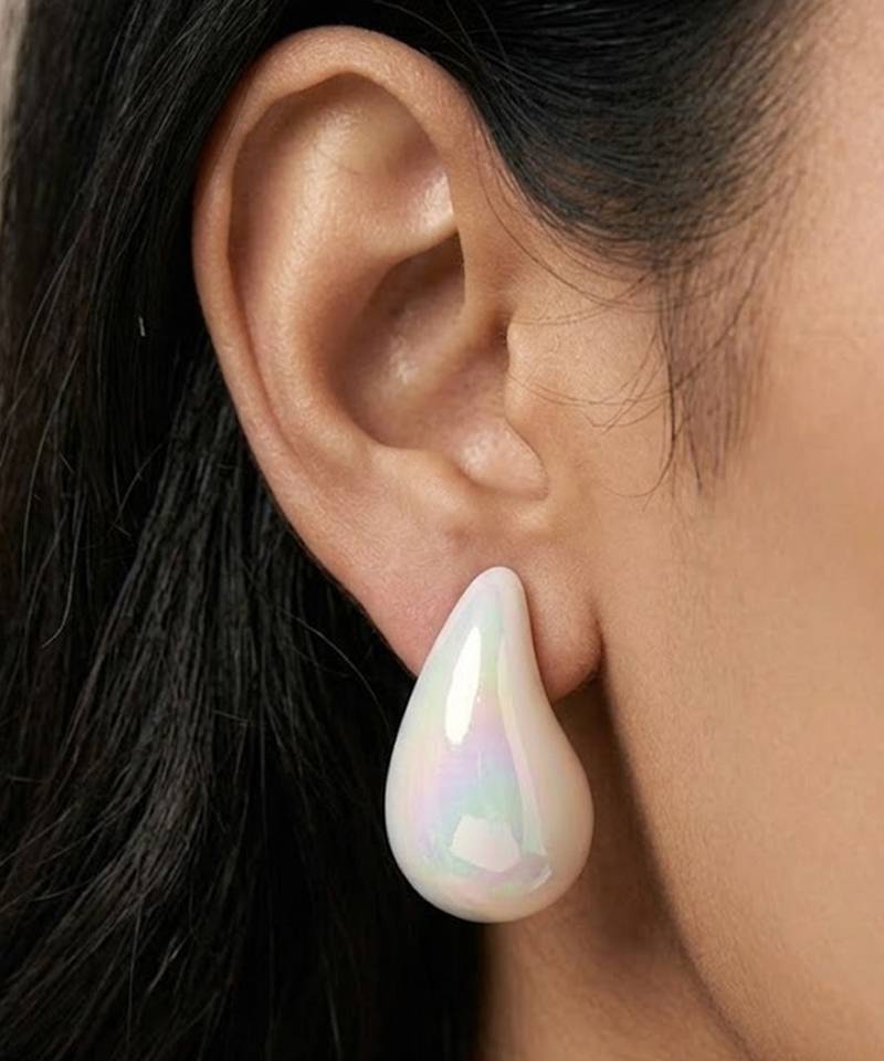 White opal teardrop earrings