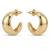 Chunky gold dome tube hoop earrings