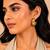Chunky gold dome tube hoop earrings