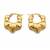 Gold quilted puffed hoop earrings