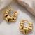 Gold quilted puffed hoop earrings
