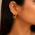 Gold quilted puffed hoop earrings