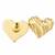 Gold ribbed wave heart stud earrings