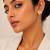 Gold ribbed wave heart stud earrings