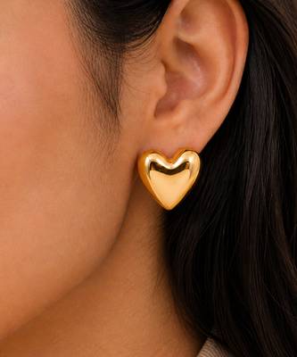 Metallic gold stud earrings 1
