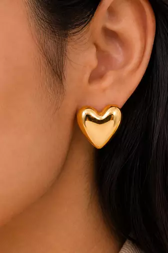 Metallic gold stud earrings