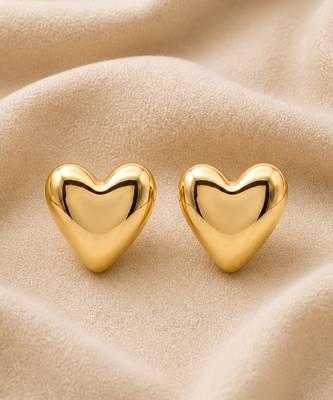 Metallic gold stud earrings 2