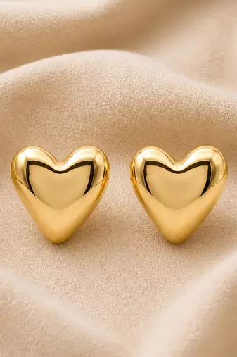 Metallic gold stud earrings
