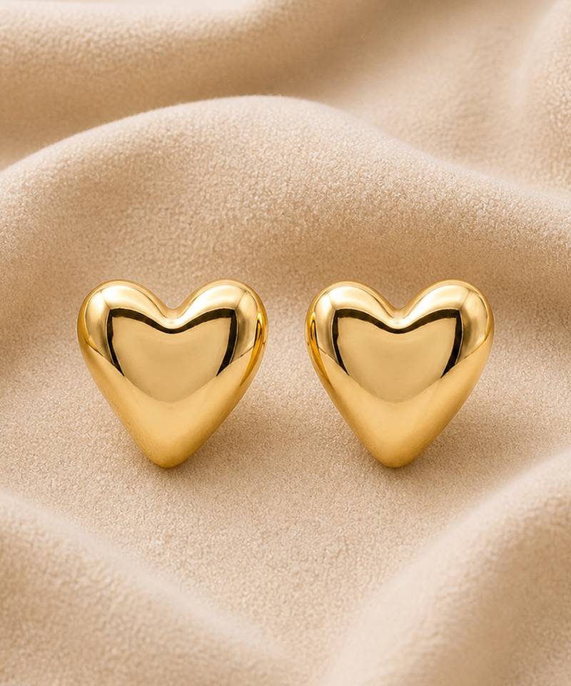 Metallic gold stud earrings