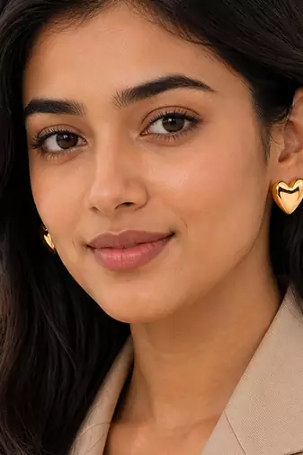 Metallic gold stud earrings