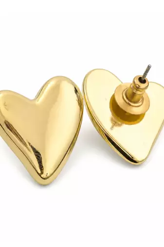 Metallic gold stud earrings