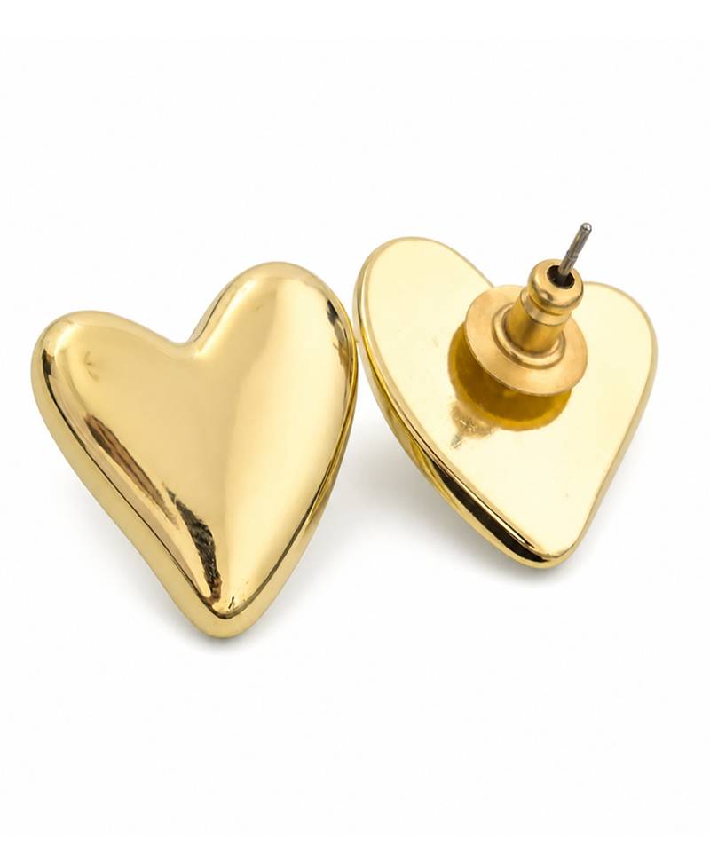 Metallic gold stud earrings