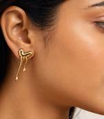 Metallic gold molten drip sculptural stud earrings