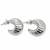 Silver ribbed leaf drop earrings