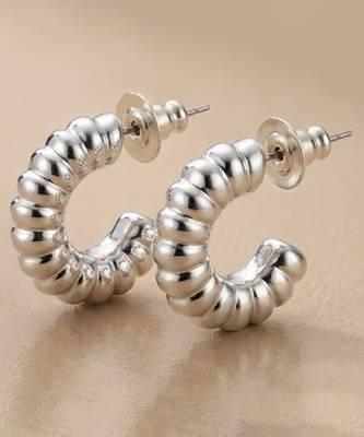 Silver crystal hoop earrings 2