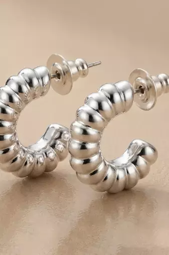 Silver crystal hoop earrings