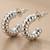Silver crystal hoop earrings