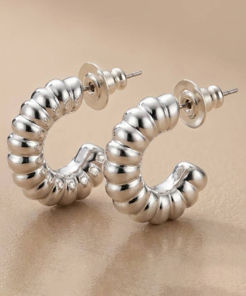 Silver crystal hoop earrings