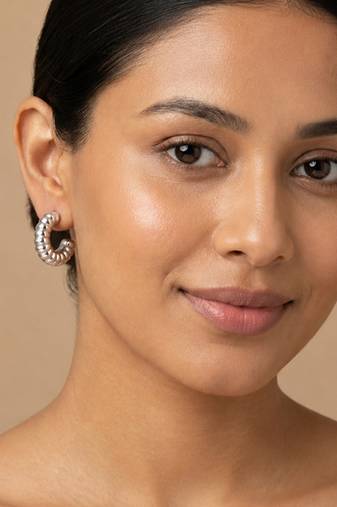 Silver crystal hoop earrings