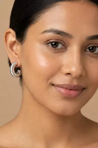 Silver crystal hoop earrings