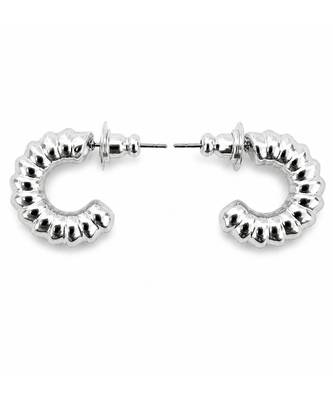 Silver crystal hoop earrings 3
