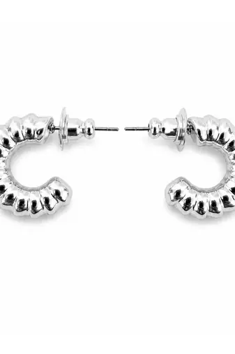 Silver crystal hoop earrings