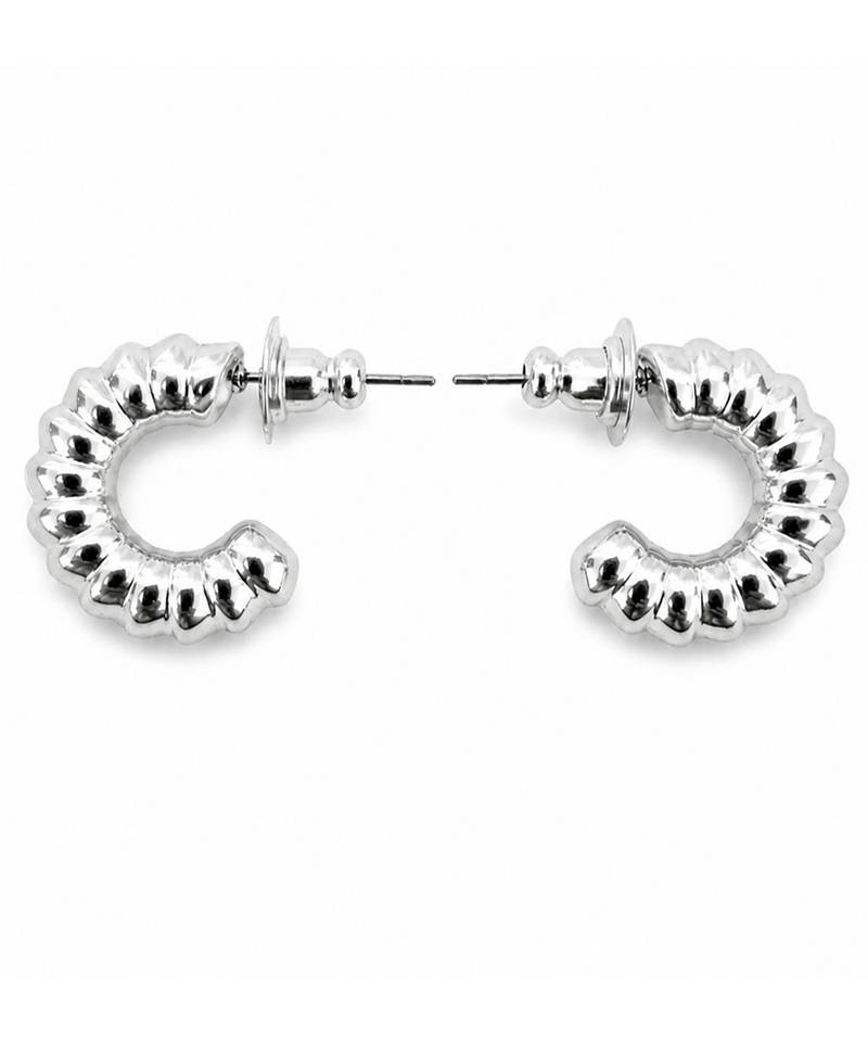 Silver crystal hoop earrings