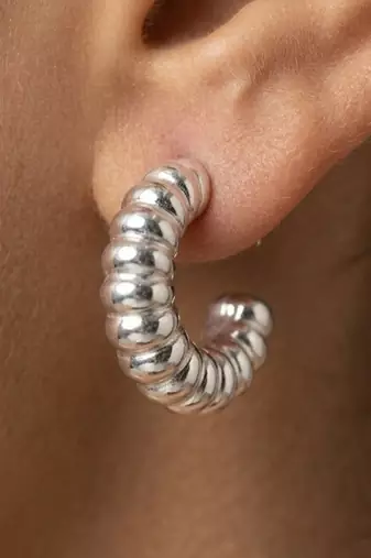 Silver crystal hoop earrings