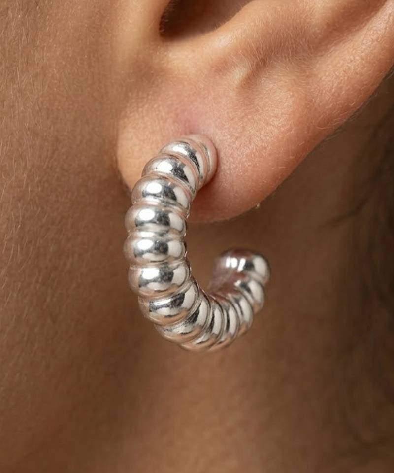 Silver crystal hoop earrings