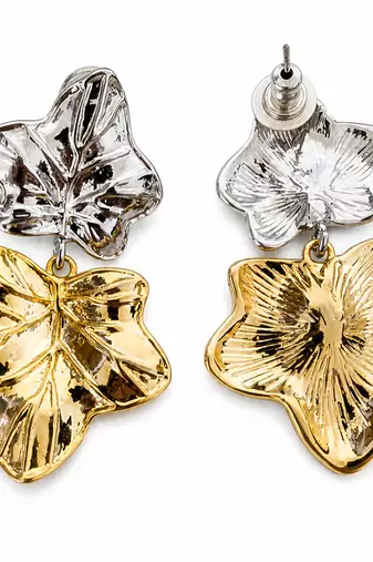 Metallic gold dual tone earrings